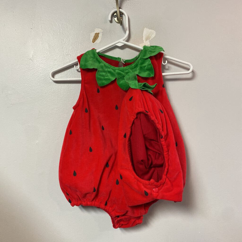 DEGUISEMENT 2 pcs corp + chapeau FRAISE +/- 18-24 mois