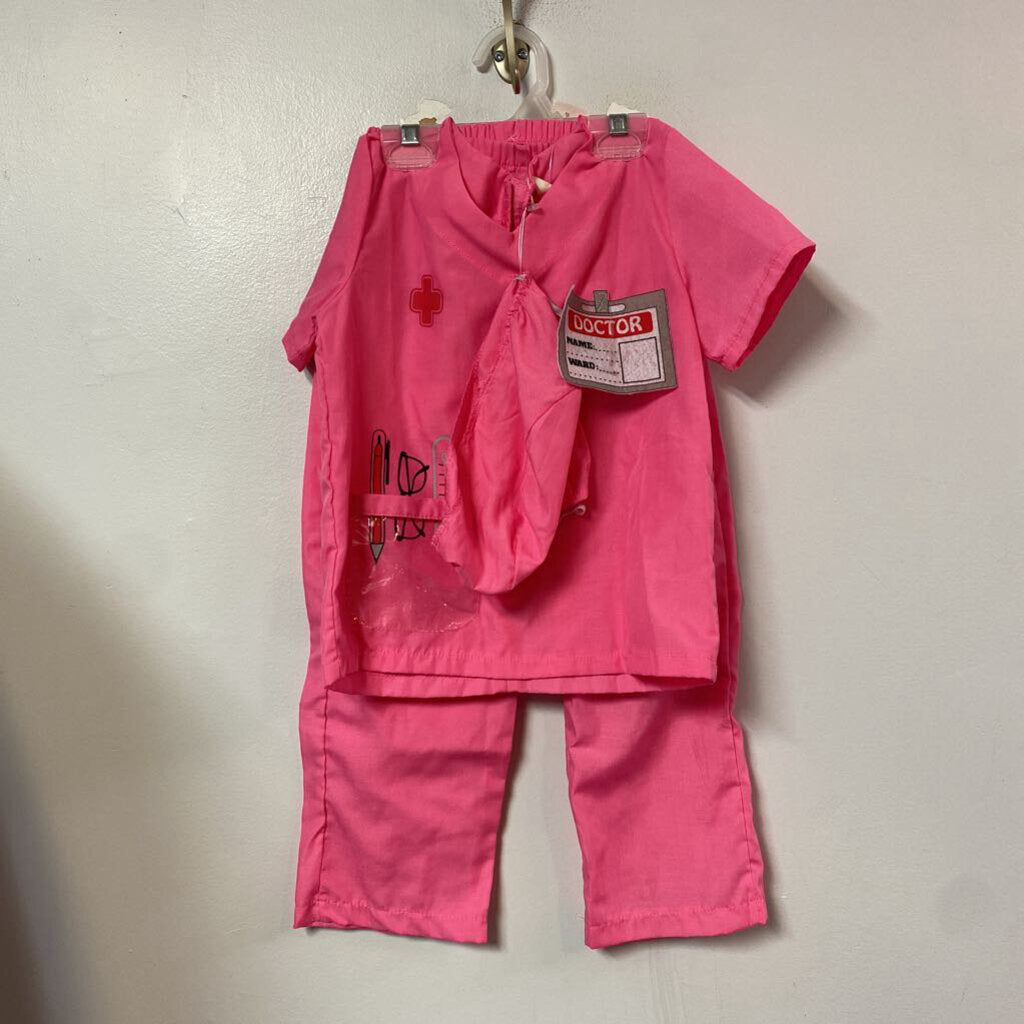 DEGUISEMENT 5 pcs Top + pantalon + gadge + masque + chapeau DOCTEUR +/- 3-5 ans