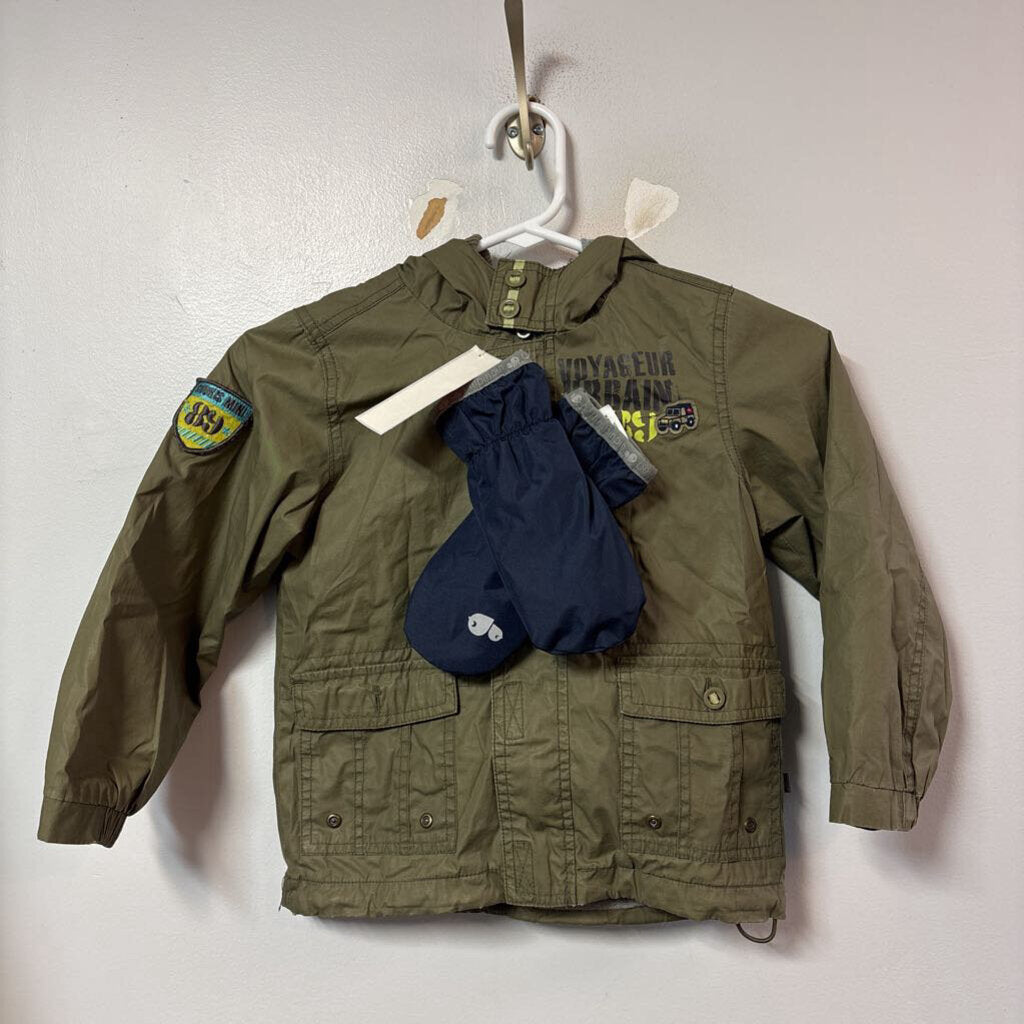 Veste manteau printemps automne AVEC mitaines impermeables Perlin 5 ans