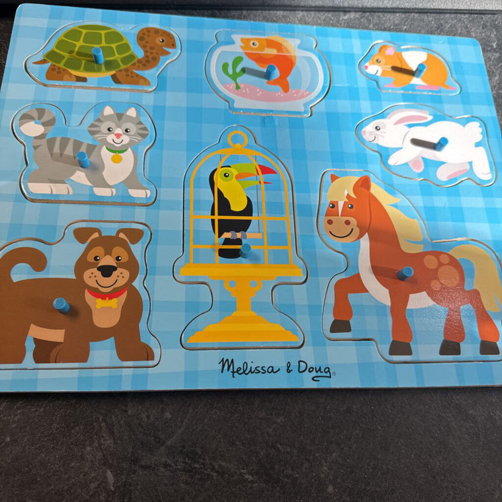 COMPLET casse tete sur planche en bois 8 pcs - ANIMAUX