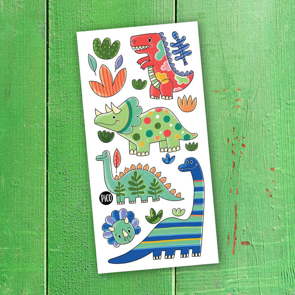 LES DINOS COLORÉS Tatouages temporaires - CREATION QUEBECOISE