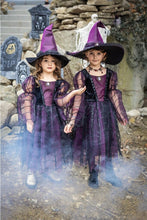 Charger l'image dans la galerie, DEGUISEMENT 2 pcs Robe de sorcière AVEC chapeau AMETHYST the Spider Witch Dress 5-6 ans
