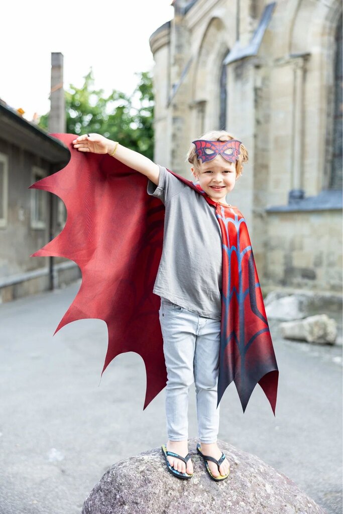 DEGUISEMENT 2 pcs Cape de SUPER HERO ARAIGNÉEE + masque Web Weaver Soft Wings 4-6 ans