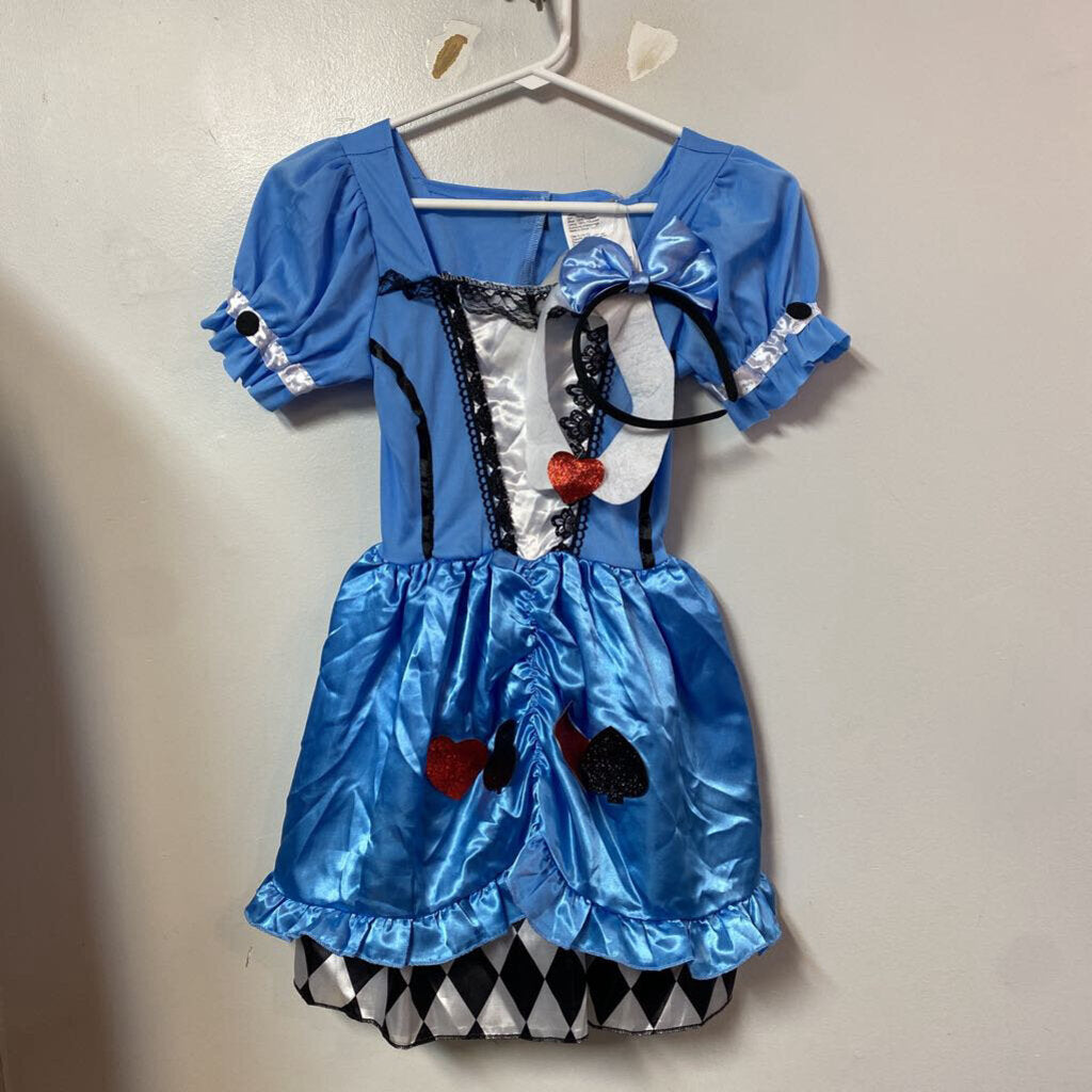 DEGUISEMENT 3 pcs Robe + diademe + coiller en tissu ALICE - 10-12