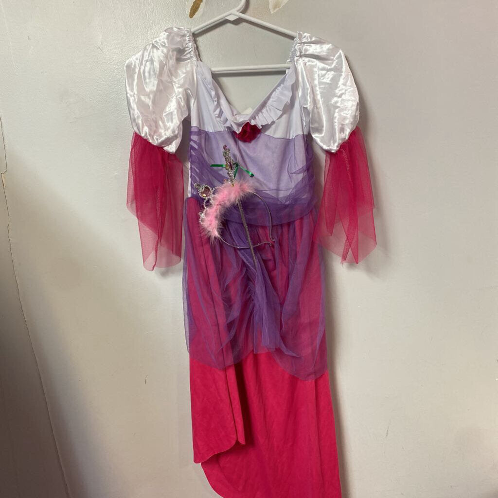 DEGUISEMENT 3 pcs Robe + couronne + baguette PRINCESSE +/- 7-8 ans