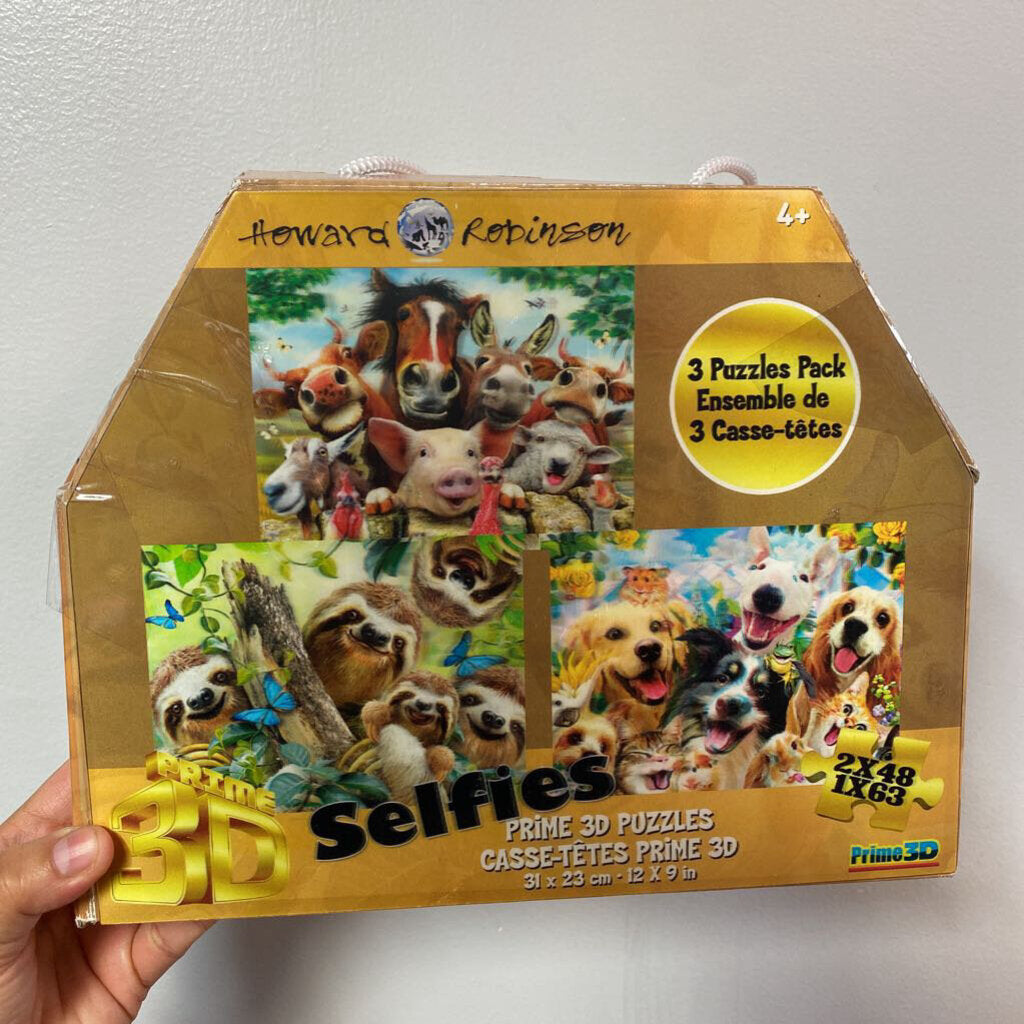 COMPLET Lot de 3 Casse tete 3D SELFIES