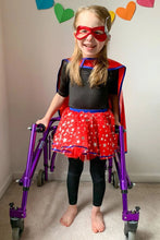 Charger l&#39;image dans la galerie, DEGUISEMENT 3 pcs Cape + jupette + masque de SUPER HERO Wonder Woman 4-6 ans

