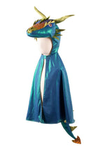 Charger l&#39;image dans la galerie, DEGUISEMENT capet DRAGON Emerald The Metallic Dragon 5-6 ans

