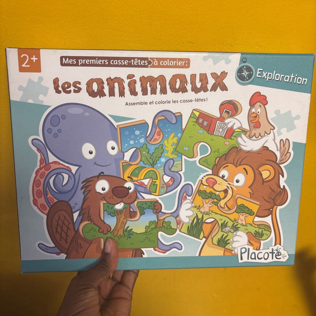 COMPLET Lot de 4 casse tete sur planche LES ANIMAUX