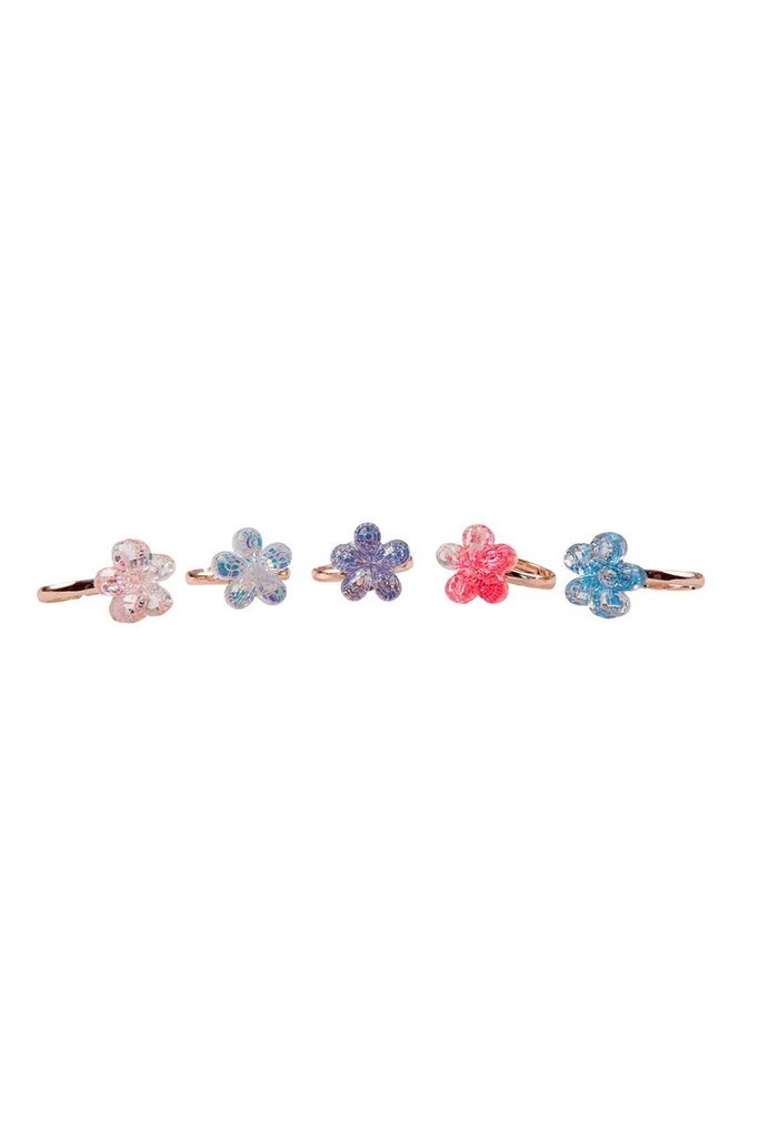 Set de 5 anneaux FLEURS - Shimmer Flower Rings