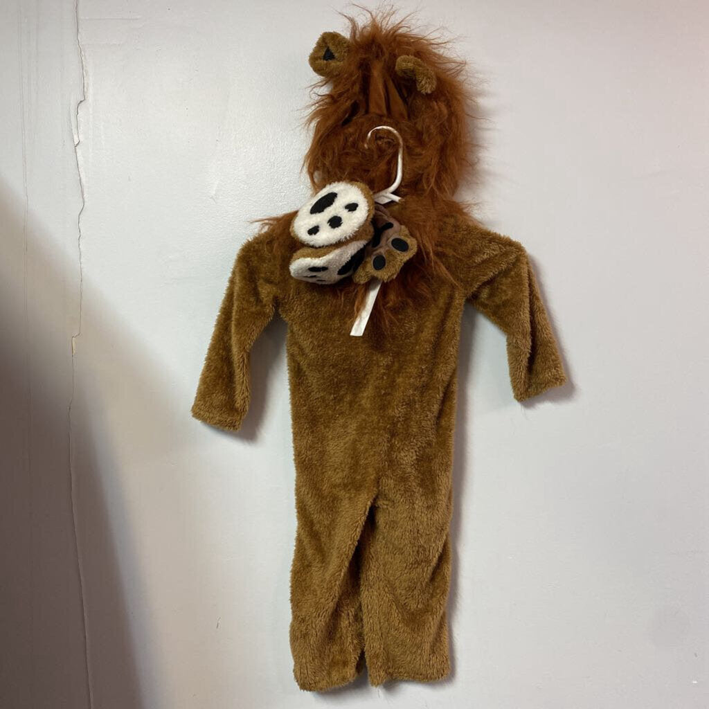 DEGUISEMENT 4 pcs jumpsuit + cagoule + 2 pattes + 1 gant LION - 2 ans