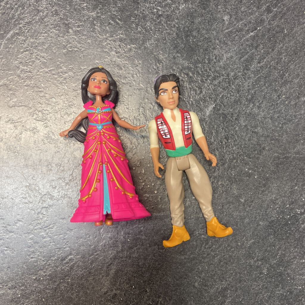 Lot de 2 figurines Princesse Jazmin + Aladdin