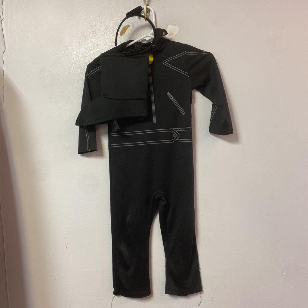DEGUISEMENT 3 pcs Jumpsuit + bottes+ diademe CAT NOIR /- 3-4 ans
