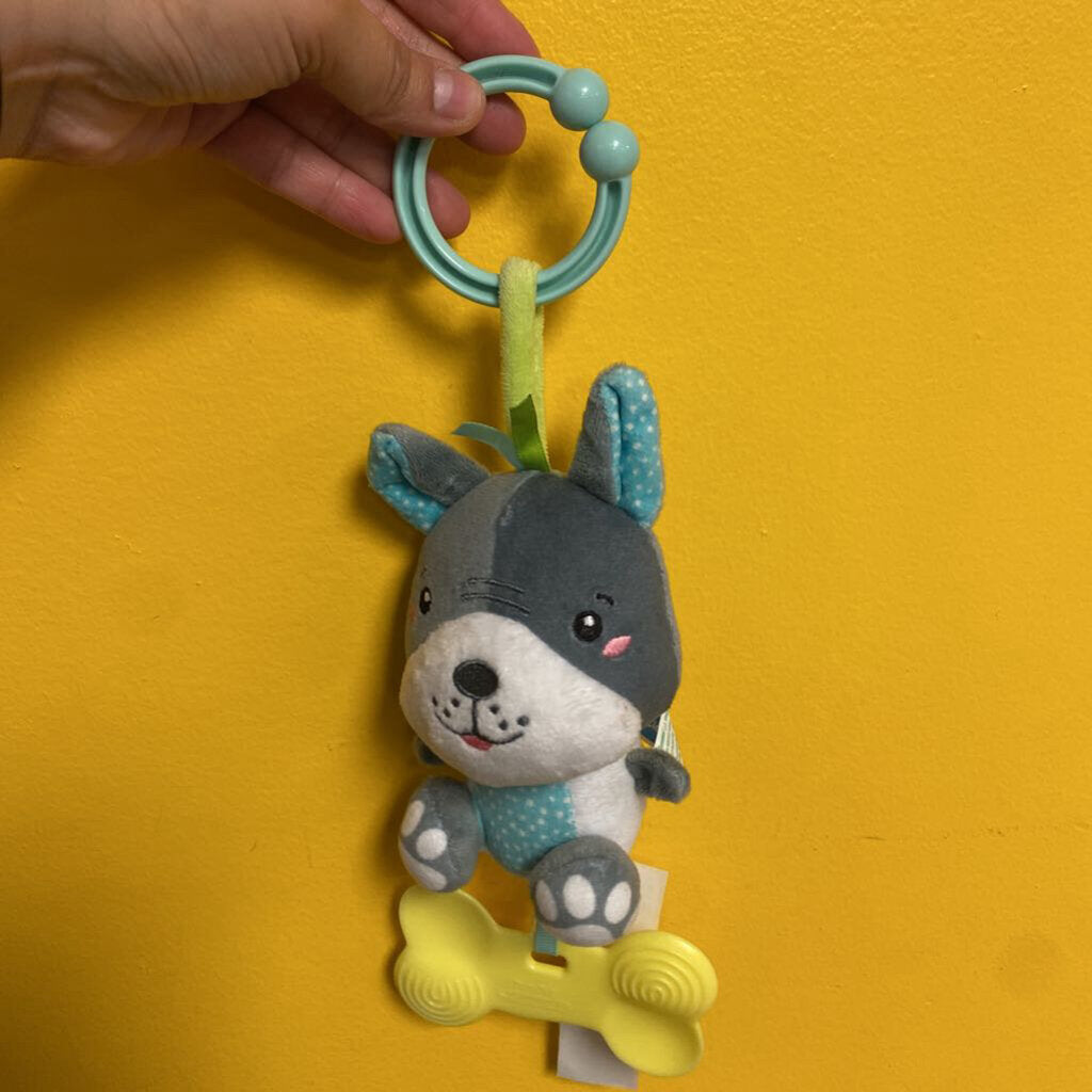 Jouet pour pousette AVEC anneaux de dentition CHIEN