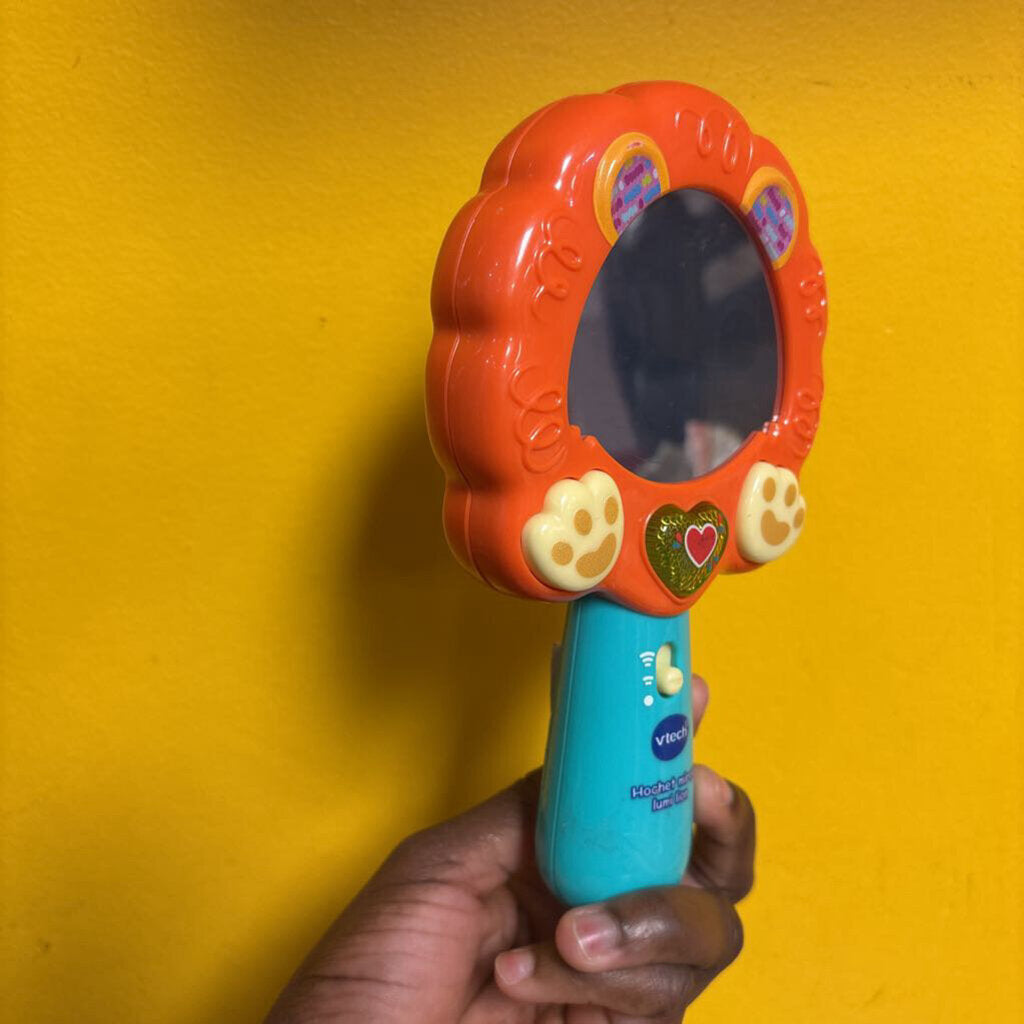 jouet interactif hochet miroir -lion