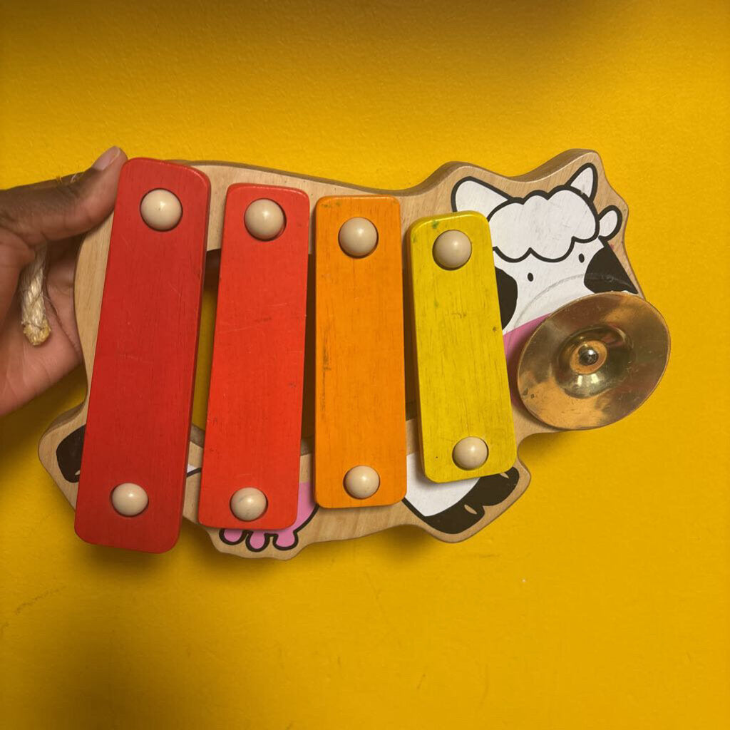 jouet musical xylophone en bois -vache