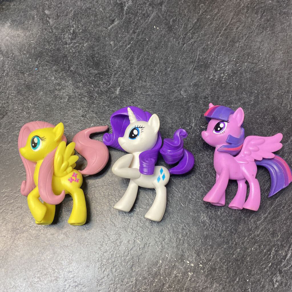 lot de 3 moyens figurines my little pony