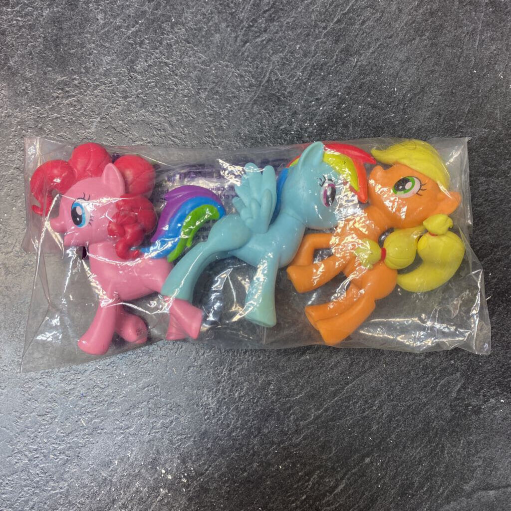 lot de 3 moyens figurines my little pony
