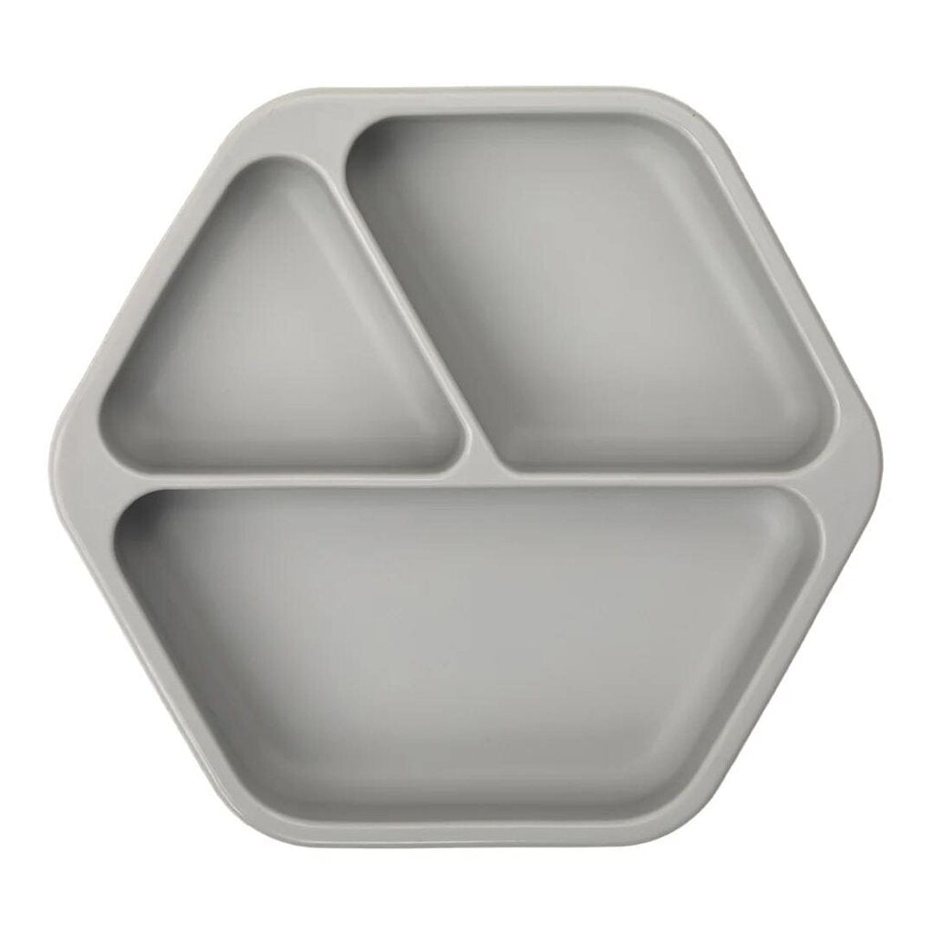 Assiette en silicone 3 compartiments GRIS