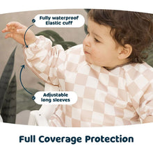 Charger l&#39;image dans la galerie, Bavoir manches longues BEIGE CHECKERS 6-24 mois
