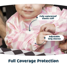 Charger l&#39;image dans la galerie, Bavoir manches longues PINK CHECKERS 6-24 mois
