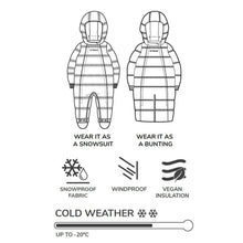 Charger l'image dans la galerie, 2 en 1 Ensemble HIVER 1 pc Snow Suit – Water-Resistant, Insulated, Converts to a Bunting Bag 18-24 mois
