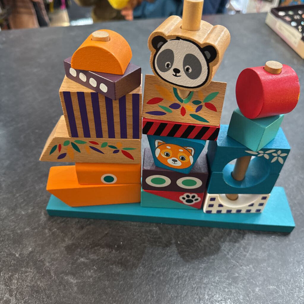 jouet en bois a empiler-panda