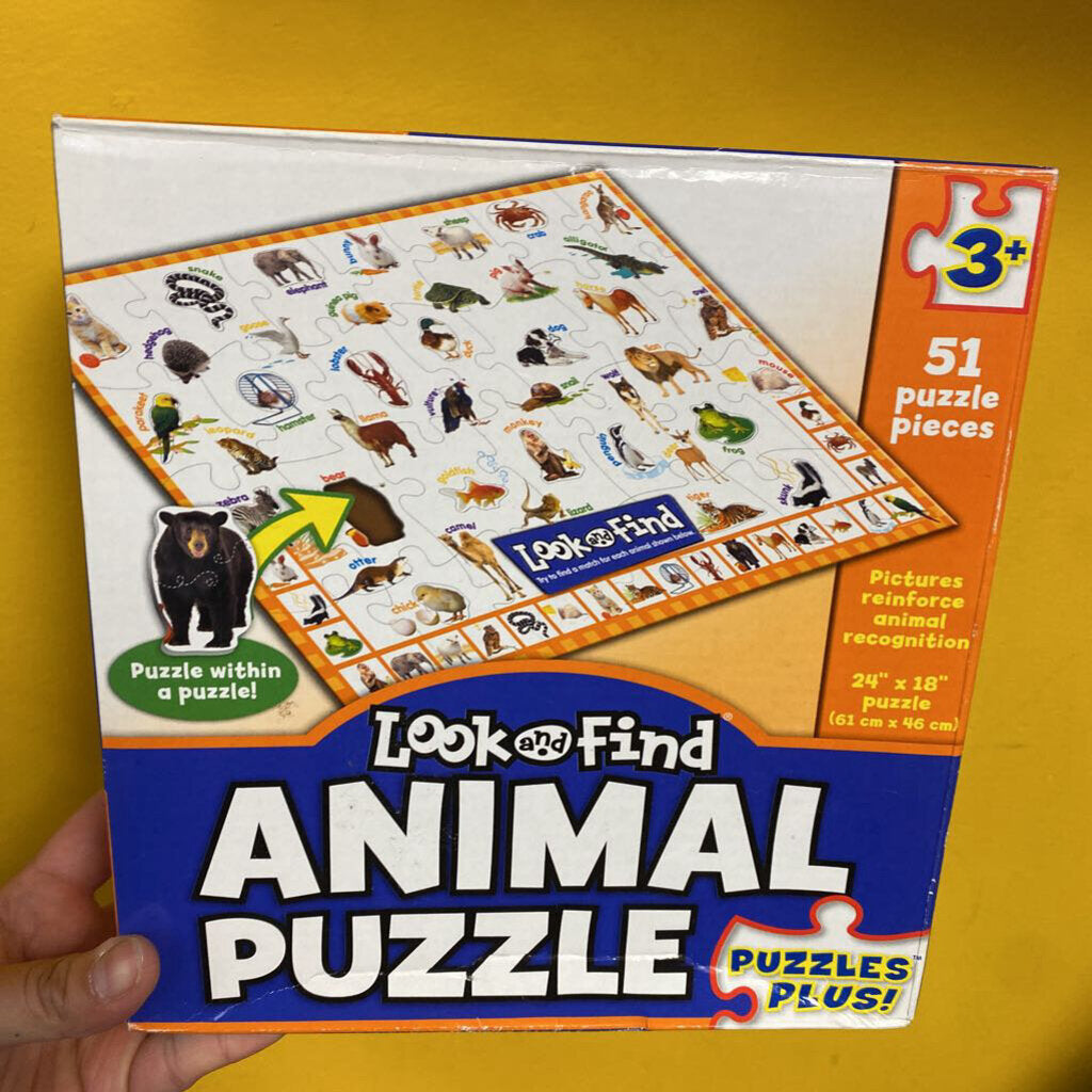 COMPLET Casse tete sur planche 51 pcs look and find ANIMAL
