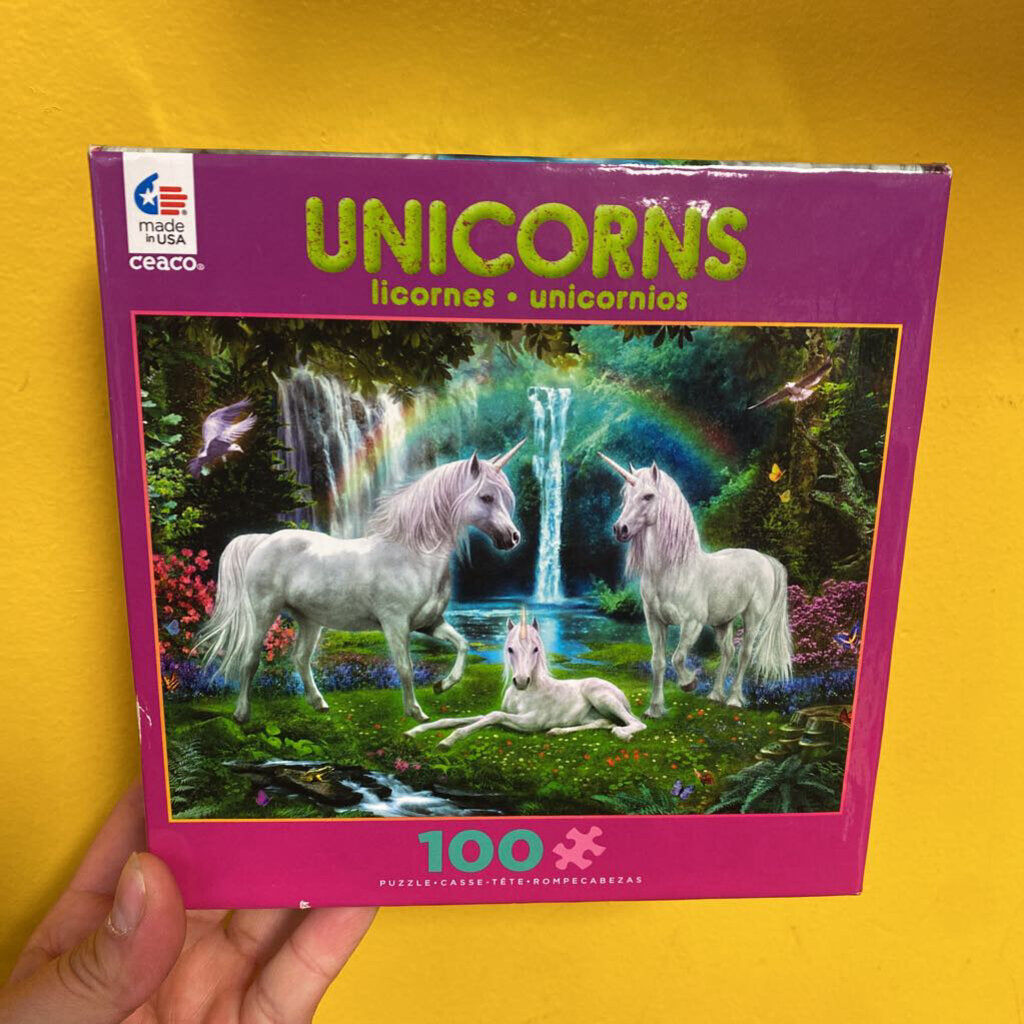 COMPLET Casse tete sur planche 100 pcs LICORNES