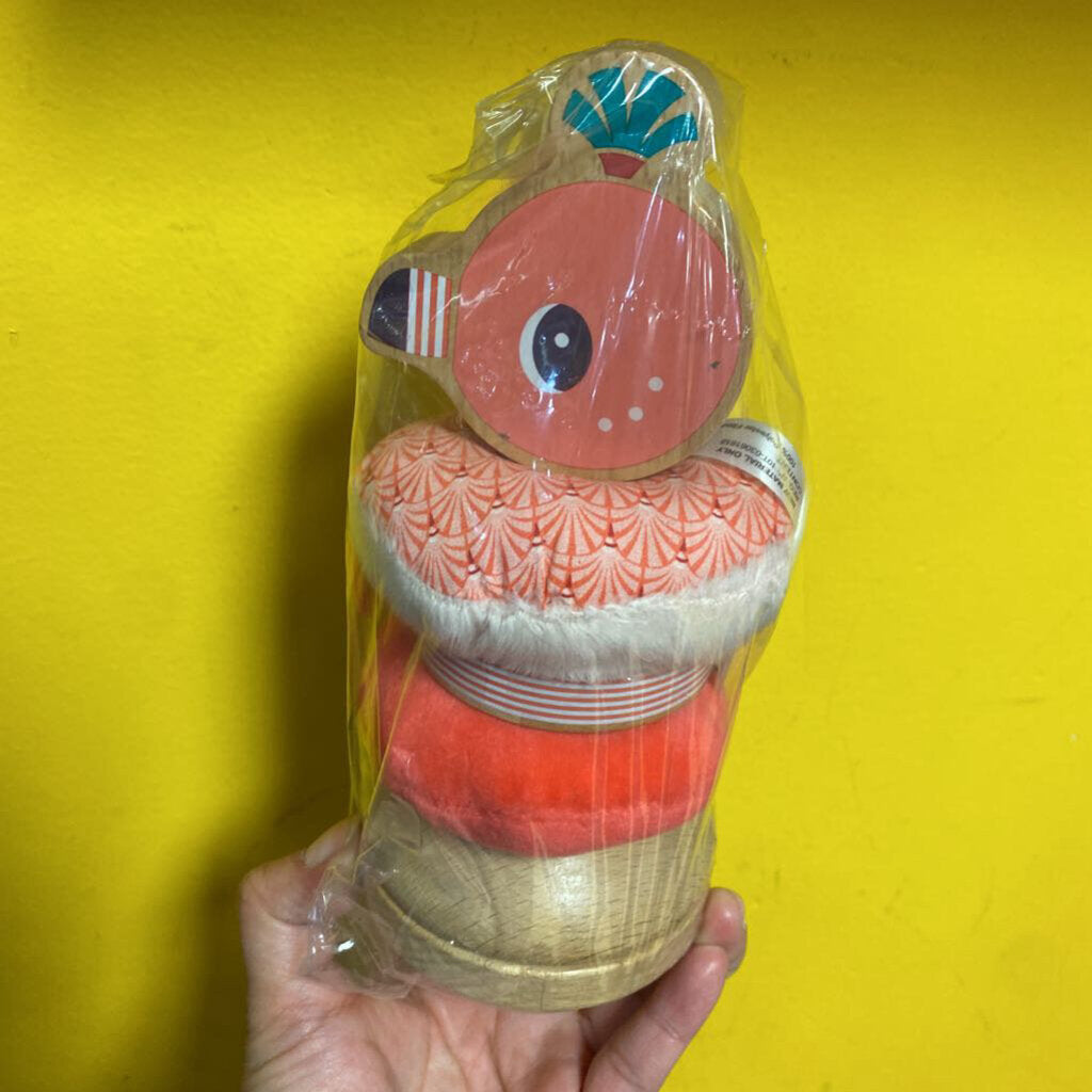 COMPLET Jeu a empiler 5 pcs en TISSU et BOIS