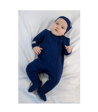 Charger l'image dans la galerie, Pyjamas à pates - Quilted Footed Sleeper NAVY Nouveau Né
