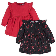 Charger l'image dans la galerie, Paquet de 2 Robes - Baies rouges - 2pcs Dress - Girl - Holly Berries 12 mois
