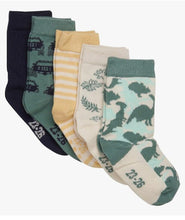 Charger l'image dans la galerie, Paquet de 5 chaussettes DINOS VERTS 4-6 ans
