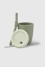 Charger l'image dans la galerie, Verre avec couvercle et paille en silicone - Kids' cup with straw - ALLIGATOR
