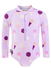 Charger l'image dans la galerie, Maillot de bain manches longues 1 pc - anti UV LAVENDER ICE CREAM - 5 ans
