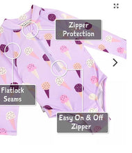 Charger l'image dans la galerie, Maillot de bain manches longues 1 pc - anti UV LAVENDER ICE CREAM - 5 ans
