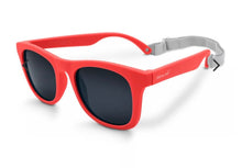 Charger l'image dans la galerie, Lunettes de soleil polarisées flexibles UV-400 avec sangle pour bébé et enfant NAUTICAL RED 6 ans et +
