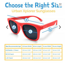 Charger l'image dans la galerie, Lunettes de soleil polarisées flexibles UV-400 avec sangle pour bébé et enfant NAUTICAL RED 6 ans et +
