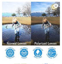 Charger l'image dans la galerie, Lunettes de soleil polarisées flexibles UV-400 avec sangle pour bébé et enfant NAUTICAL RED 6 ans et +
