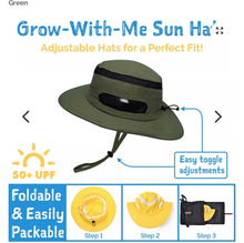 Charger l'image dans la galerie, Chapeau JASPER Army Green - 50+ UPF 100% coton - Ajustable XL - 5-12 ans et +
