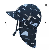 Charger l'image dans la galerie, Bonnet chapeau été à rabat en Nylon et Spandex NAVY WHALE TALES - 0-3 mois
