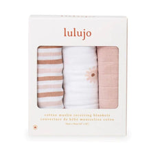 Charger l'image dans la galerie, DAISIES FLEURS - Paquet de 3 Couvertures legeres OU pour emmailloter - Swaddling blanket
