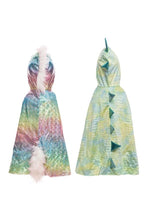 Charger l'image dans la galerie, DEGUISEMENT 1 pc Cape de licorne / dragon REVERSIBLE - Reversible Unicorn Dragon Cape - 3-4 ans
